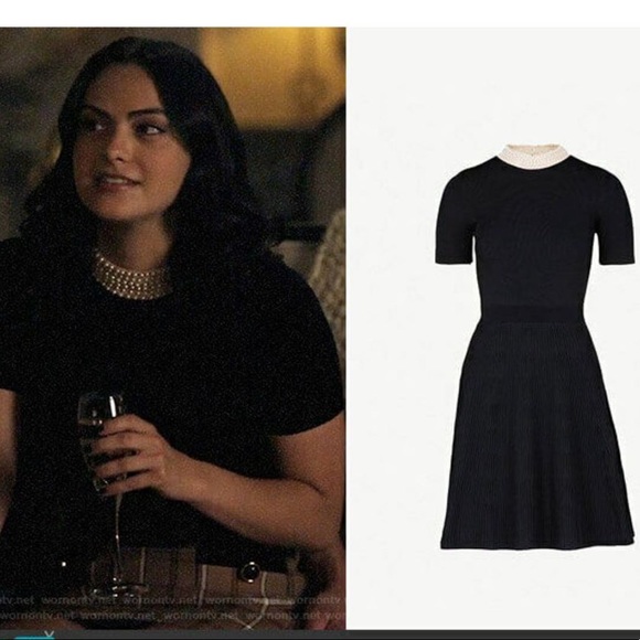 sandro pearl collar dress